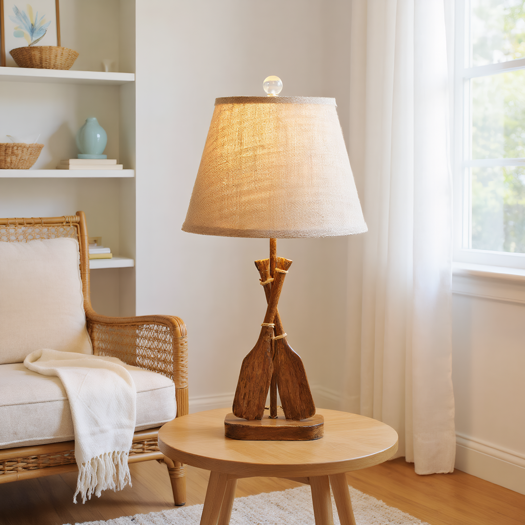 Coastal Wooden Paddle Table Lamp