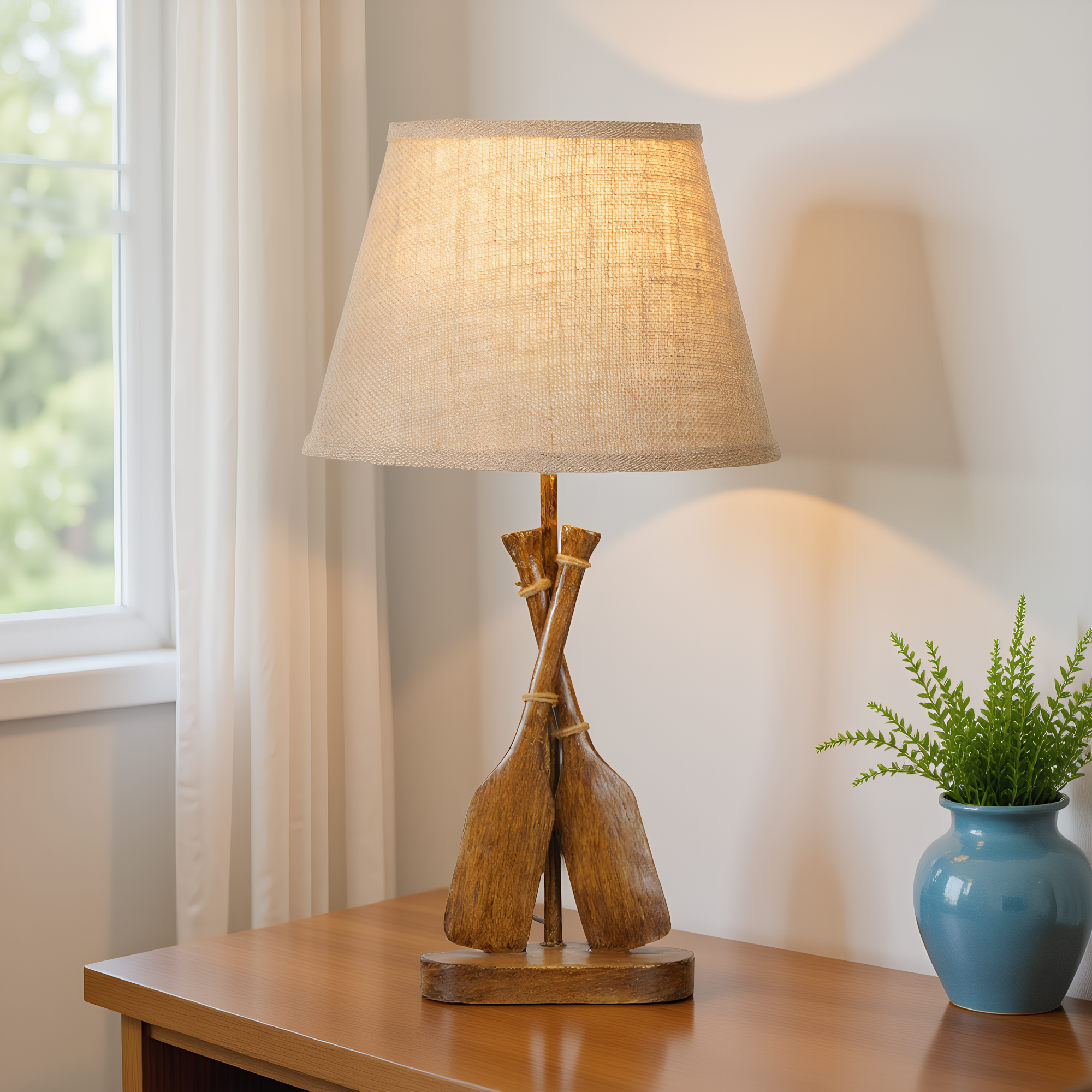 Coastal Wooden Paddle Table Lamp