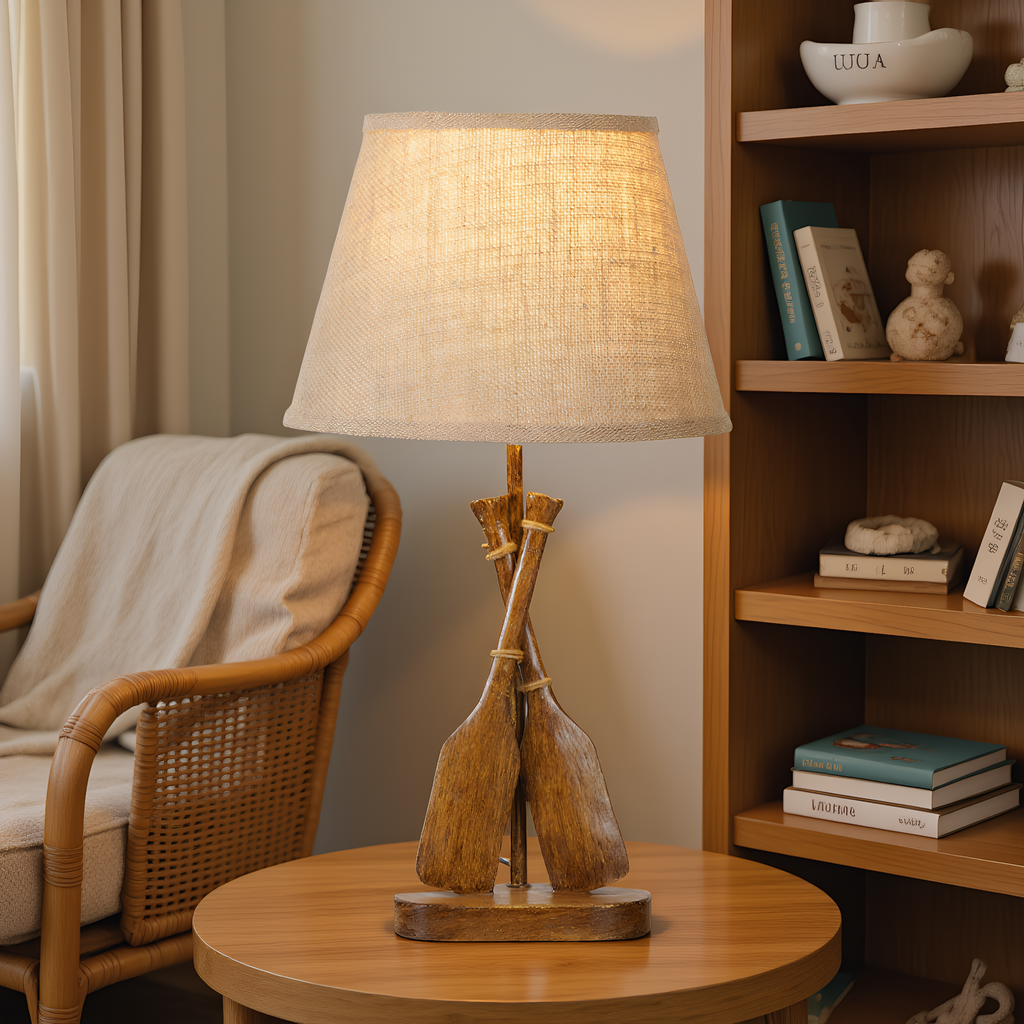 Coastal Wooden Paddle Table Lamp