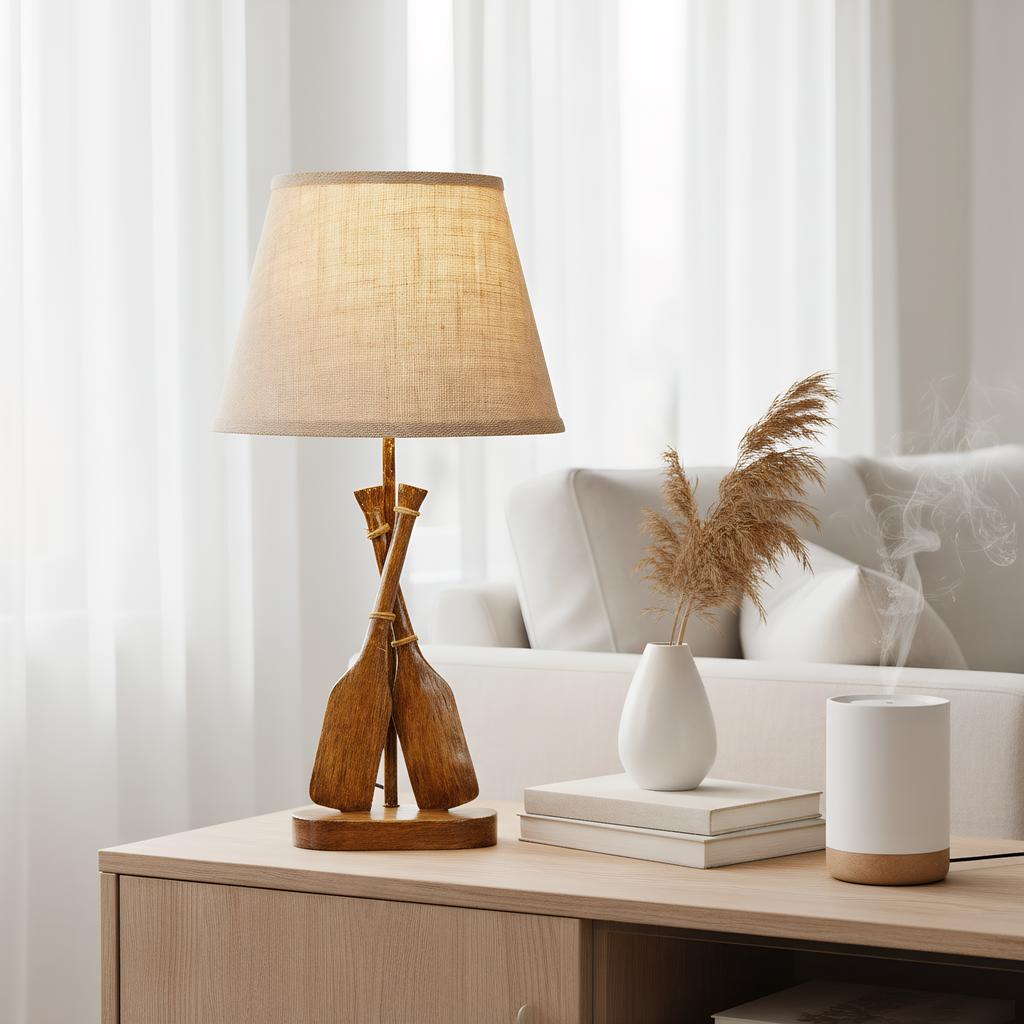 Coastal Wooden Paddle Table Lamp