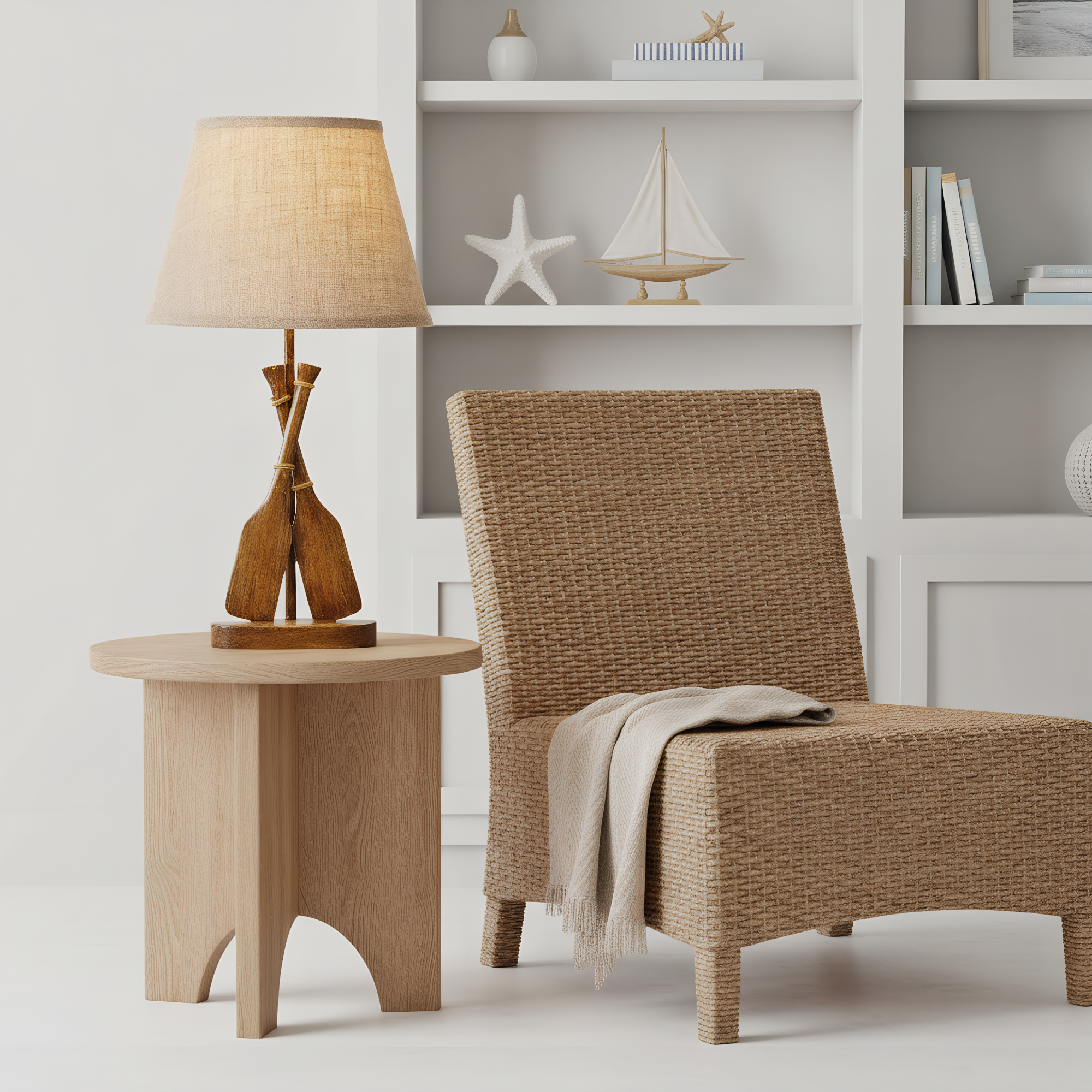 Coastal Wooden Paddle Table Lamp