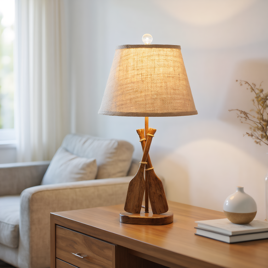 Coastal Wooden Paddle Table Lamp