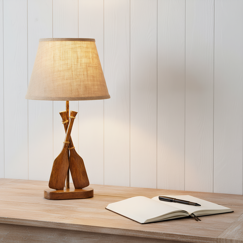 Coastal Wooden Paddle Table Lamp