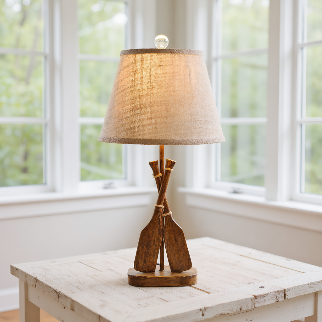 Coastal Wooden Paddle Table Lamp