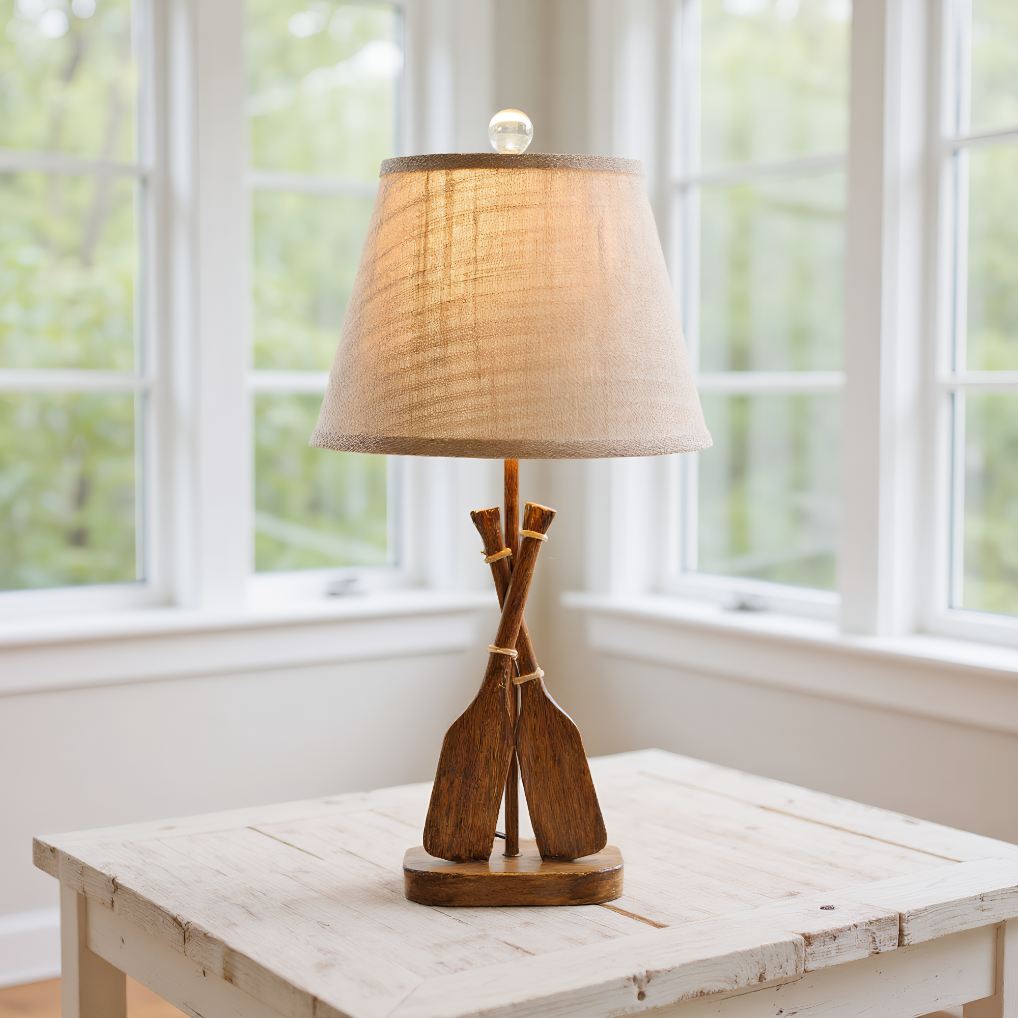 Coastal Wooden Paddle Table Lamp