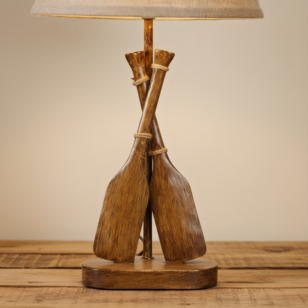 Coastal Wooden Paddle Table Lamp
