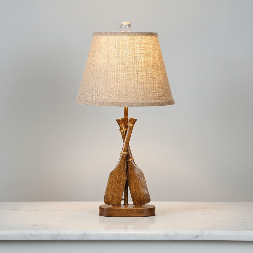 Coastal Wooden Paddle Table Lamp