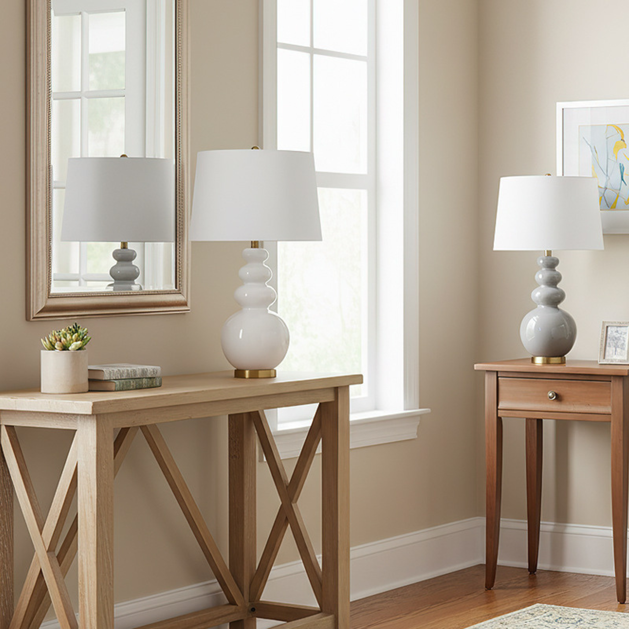 Triple Gourd Ceramic Table Lamp alternative angle product photo - Neovall designer table lamp