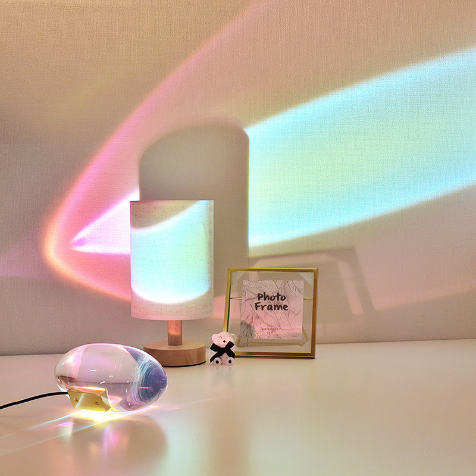 Angel Eye Crystal Sunset Projector Lamp packaging and product card - Neovall ready to gift