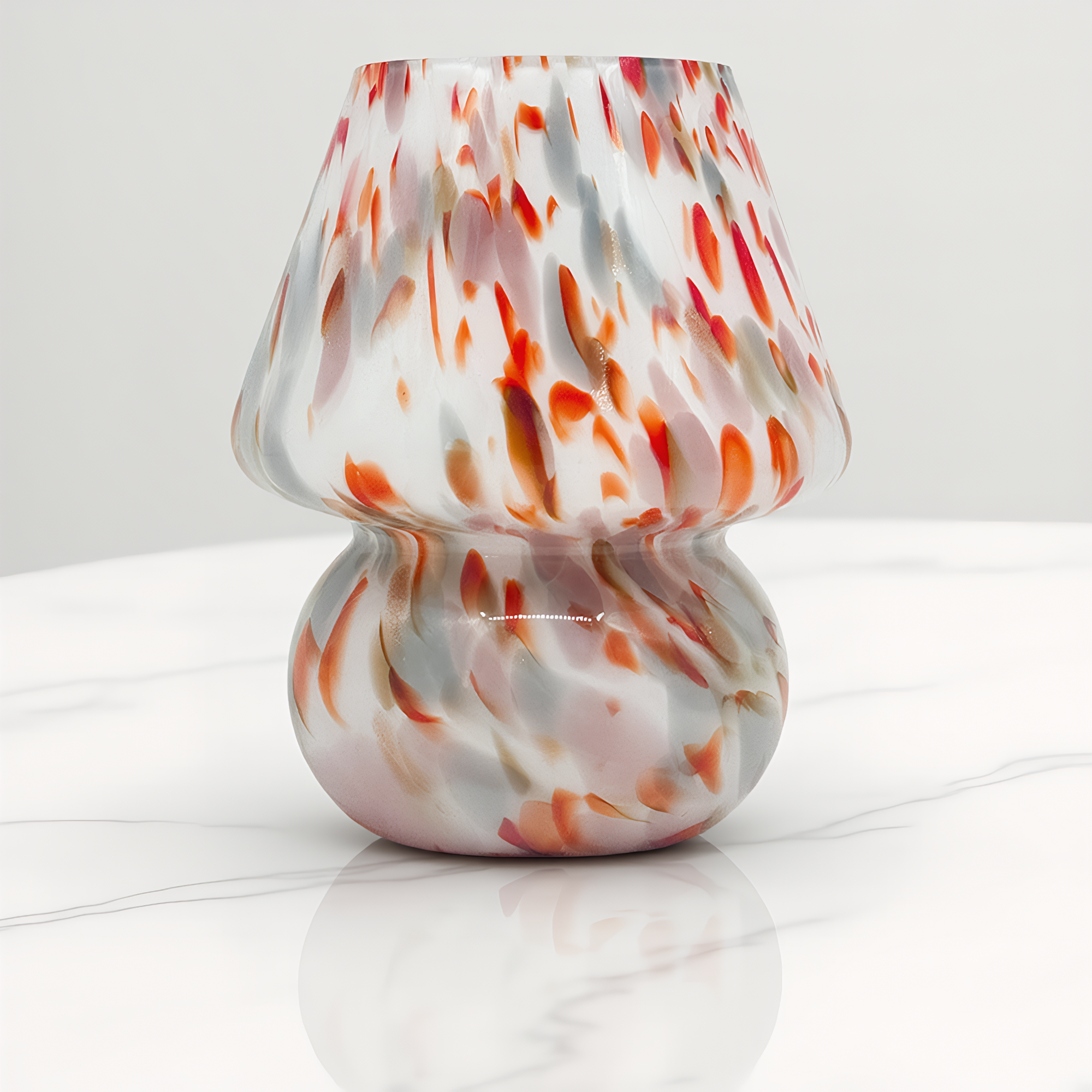 Speckled glass shade close-up - hand-blown confetti pattern