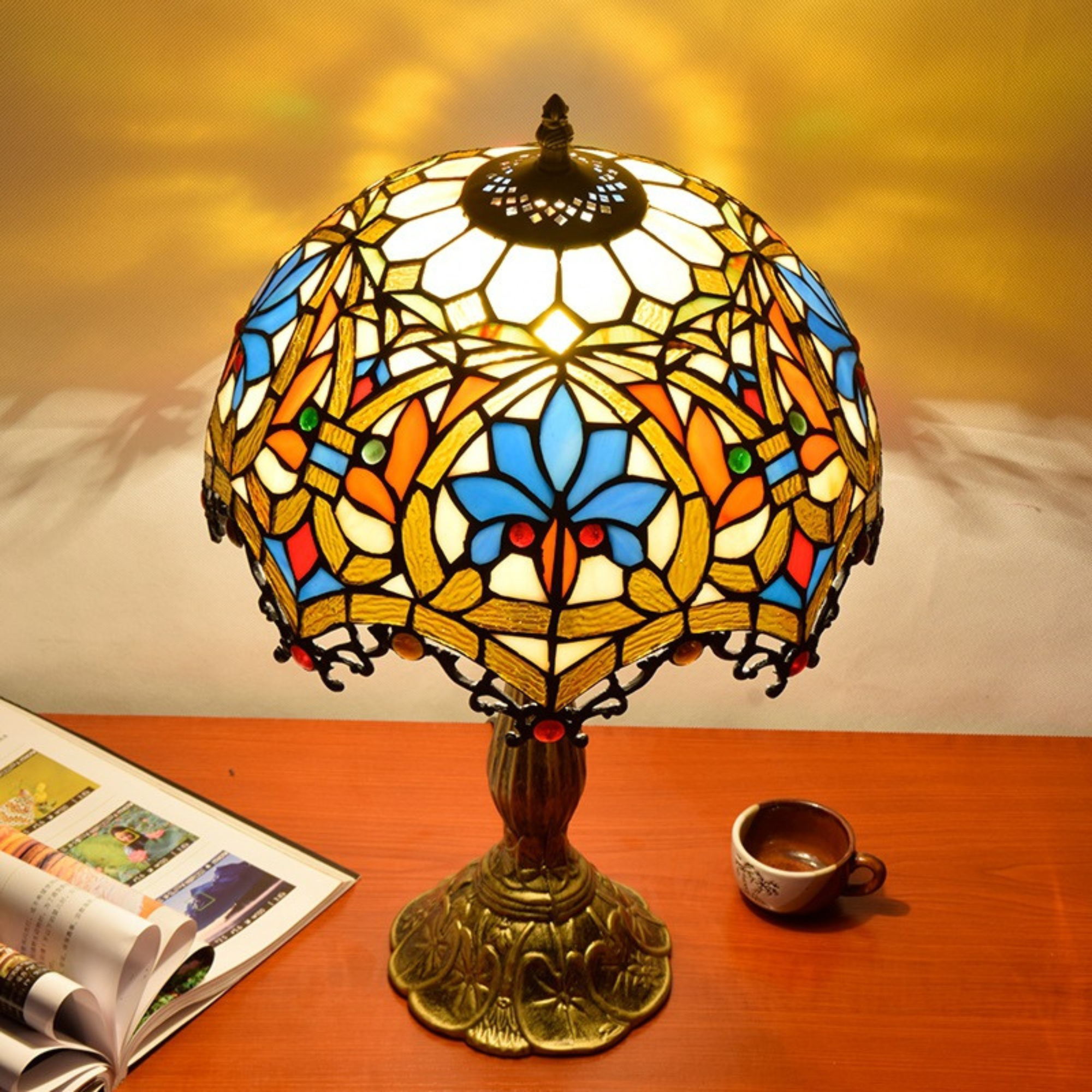 Hand-soldered glass pieces detail - traditional craftsmanship