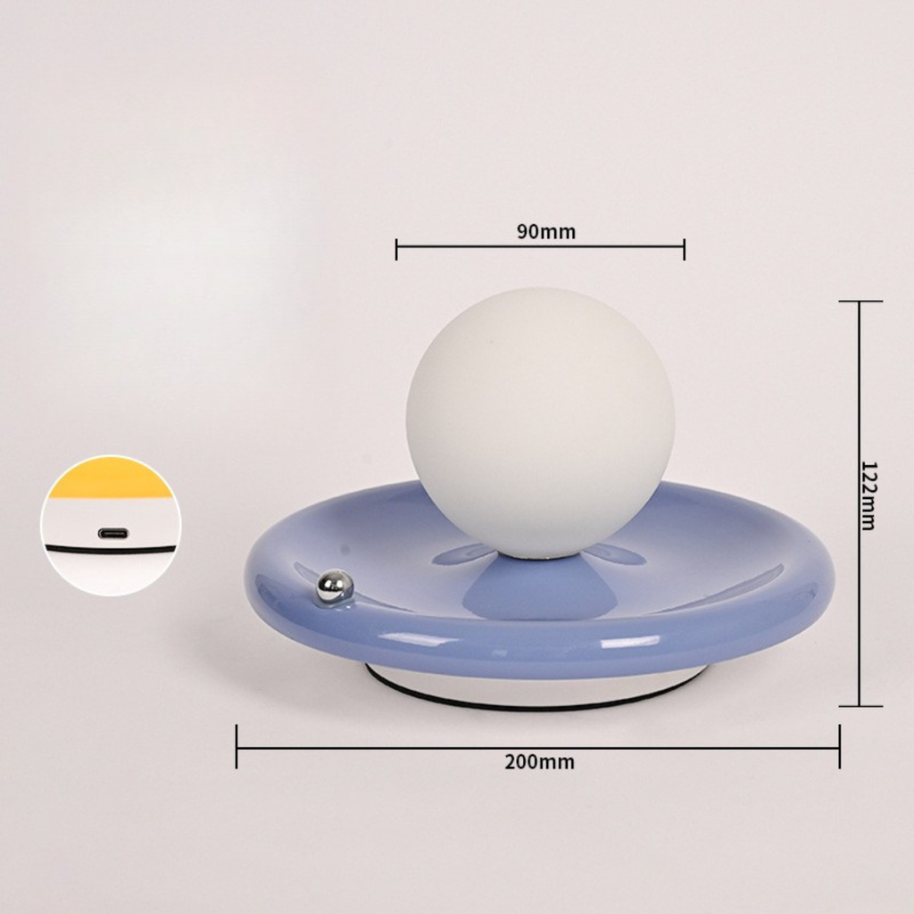 Minimalist Orb Rechargeable Accent Lamp top view showcasing shade design - Neovall premium lighting