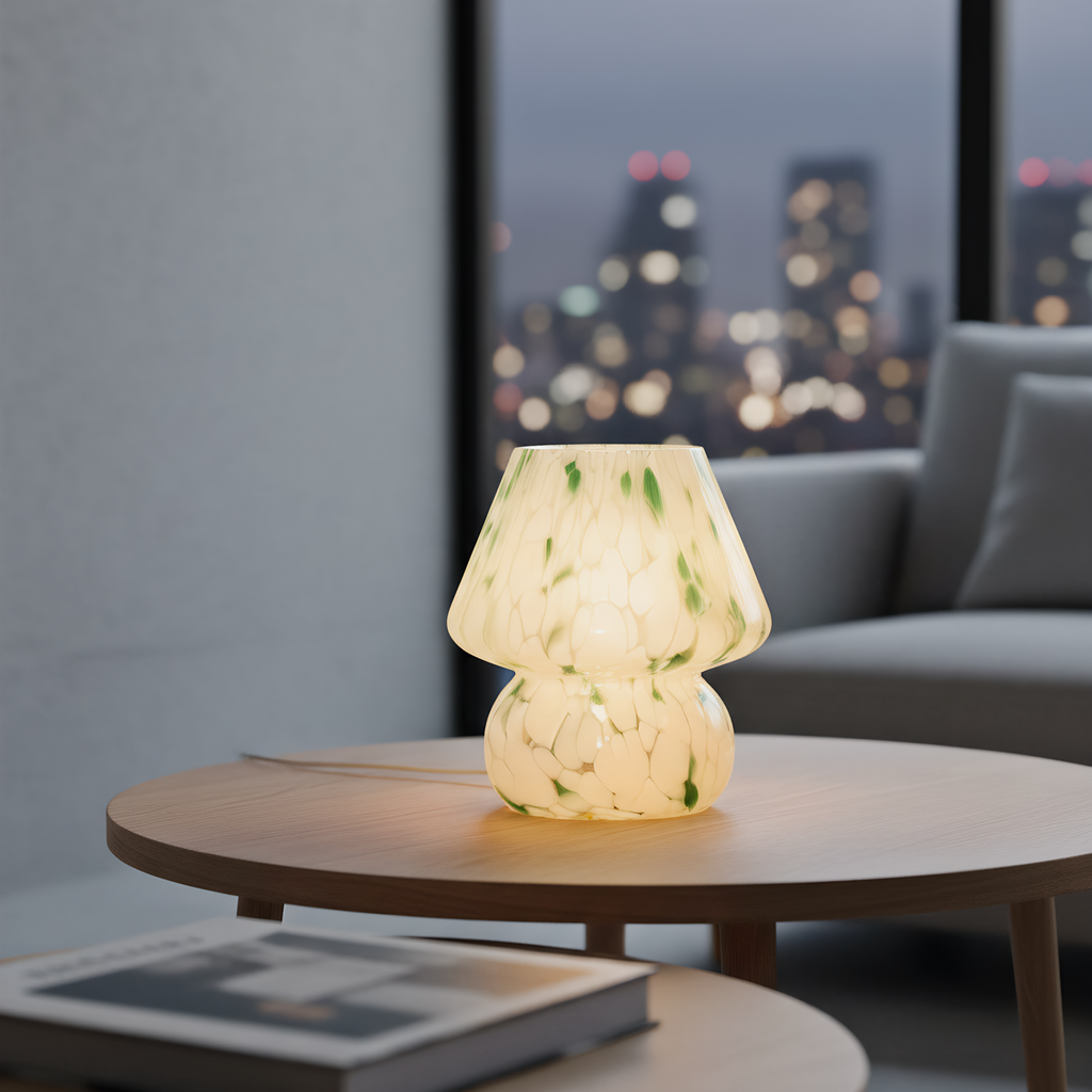 Confetti lamp side profile - sculptural mushroom silhouette