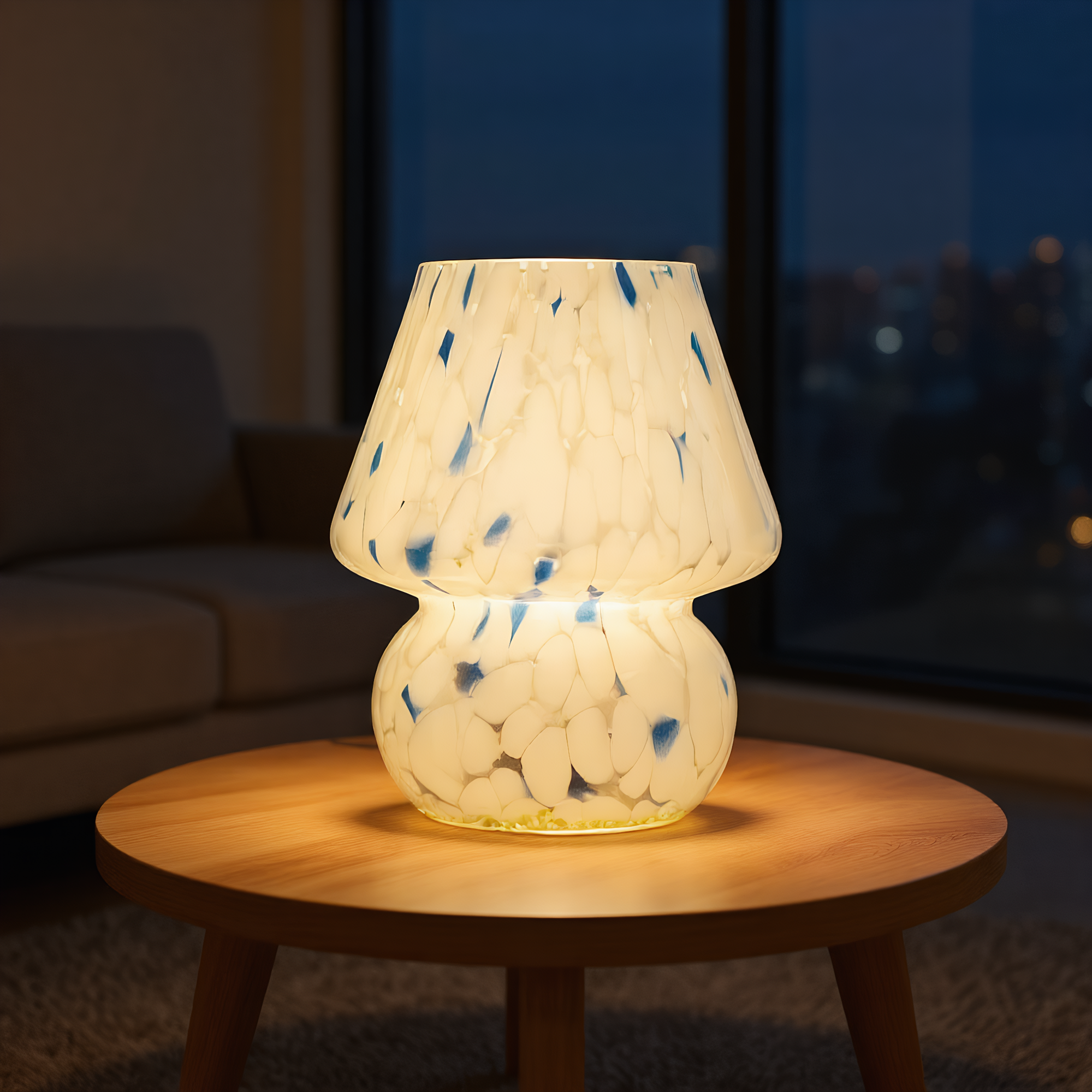 Hand-blown confetti glass detail - unique speckled texture