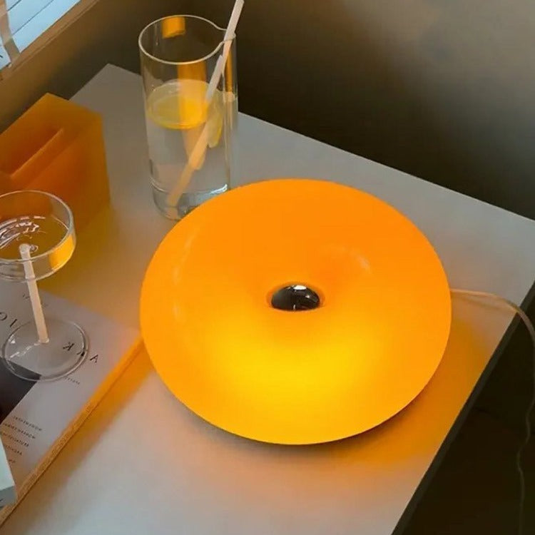Glass donut lamp product video - touch dimming demonstration