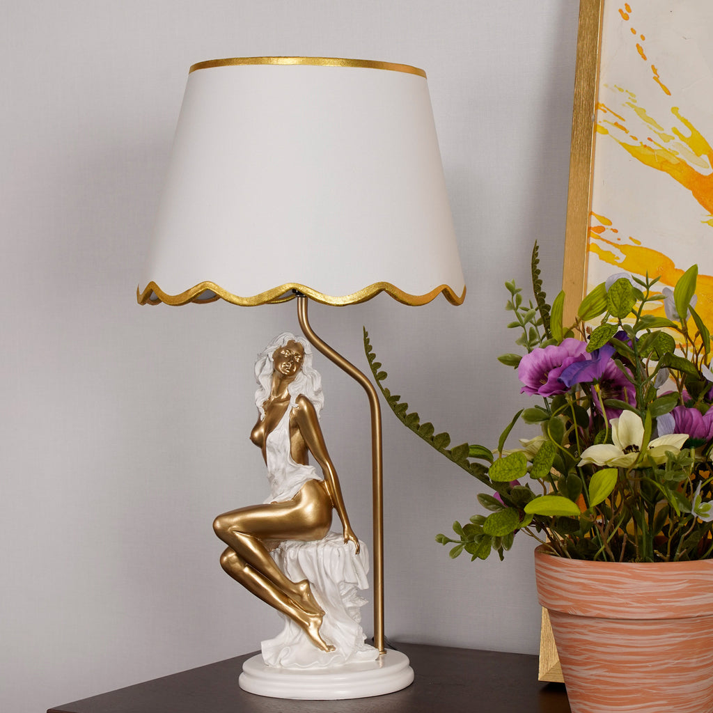 Art Nouveau Figurine Sculptural Table Lamp detail close-up showing premium materials and craftsmanship - Neovall