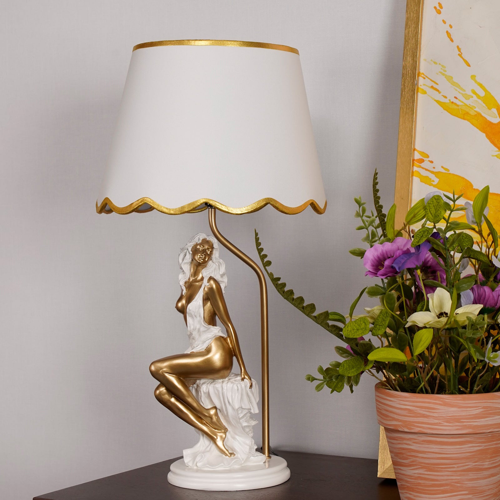 Art Nouveau Figurine Sculptural Table Lamp