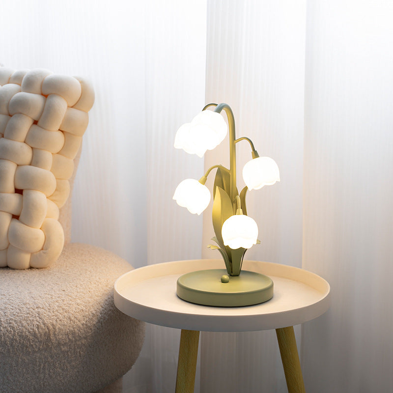 Lily of the Valley Bell Flower Table Lamp packaging and product card - Neovall ready to gift