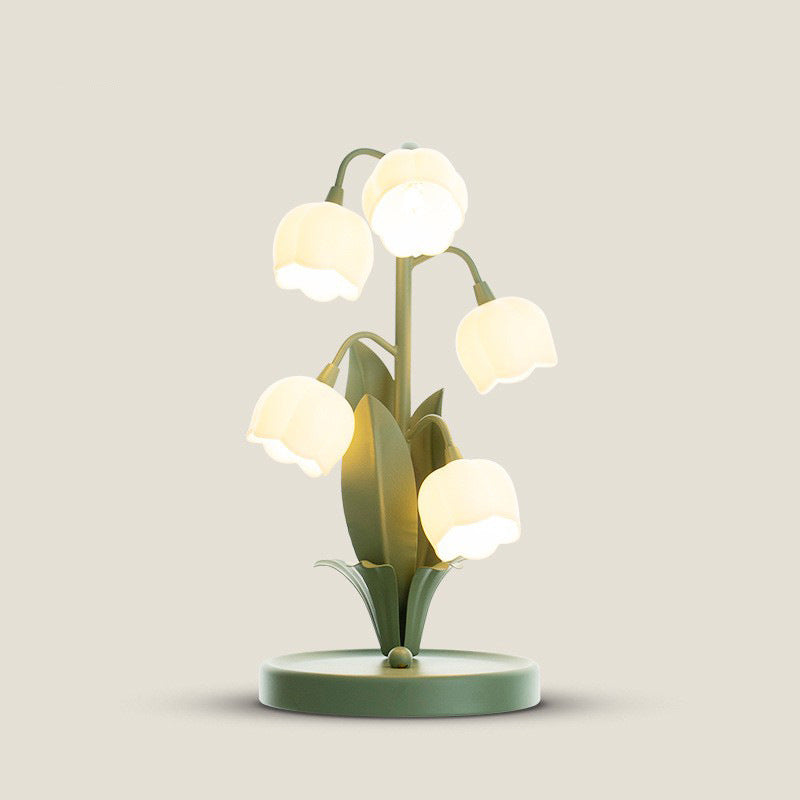 Lily of the Valley Bell Flower Table Lamp switch and cable detail - Neovall functional design
