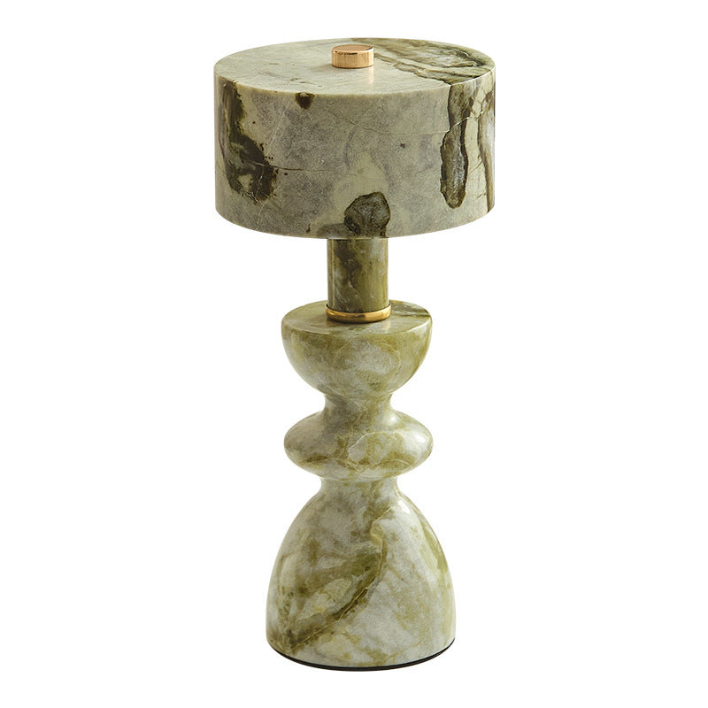 Jade Marble Sculptural Rechargeable Table Lamp alternative angle product photo - Neovall designer table lamp