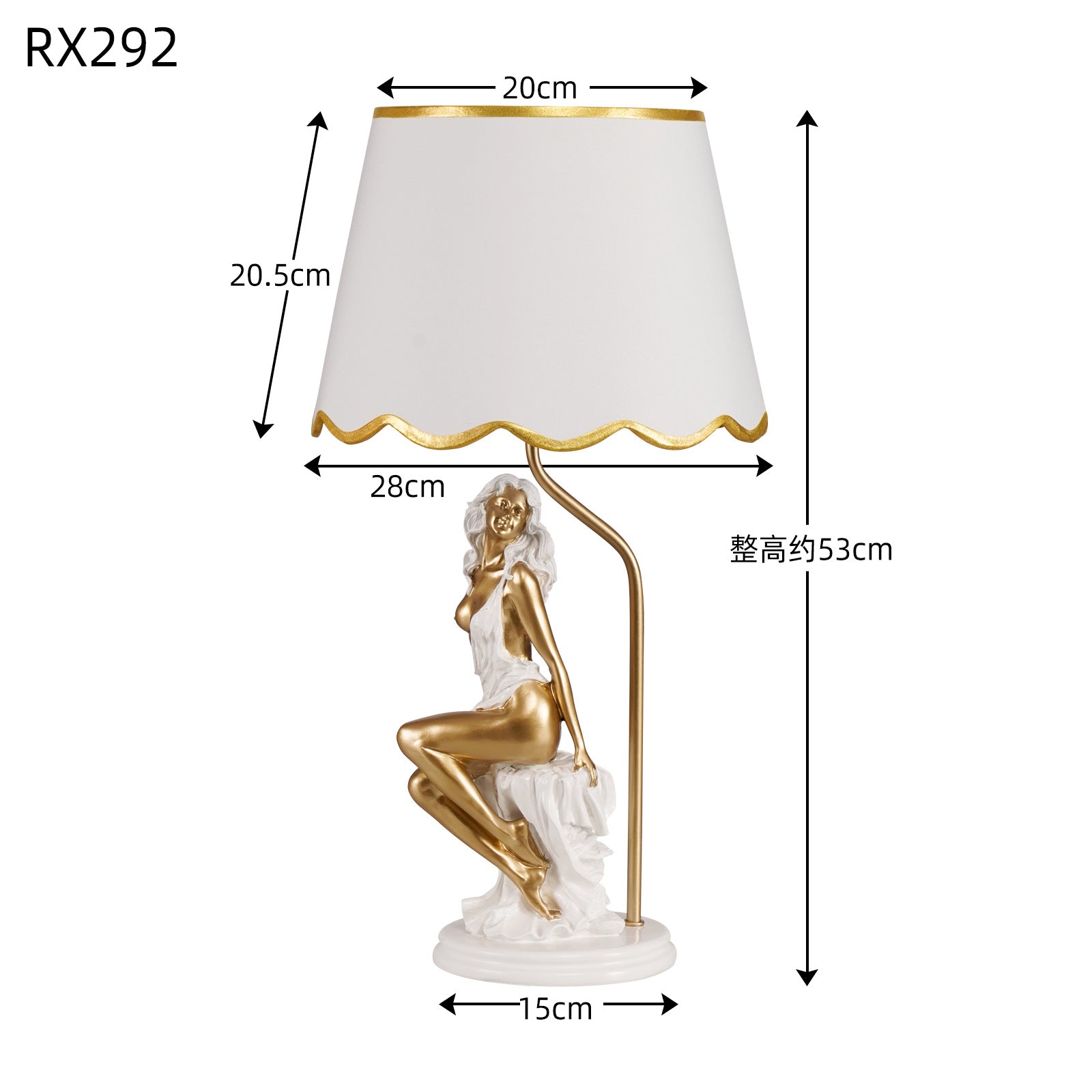 Art Nouveau Figurine Sculptural Table Lamp alternative angle product photo - Neovall designer table lamp