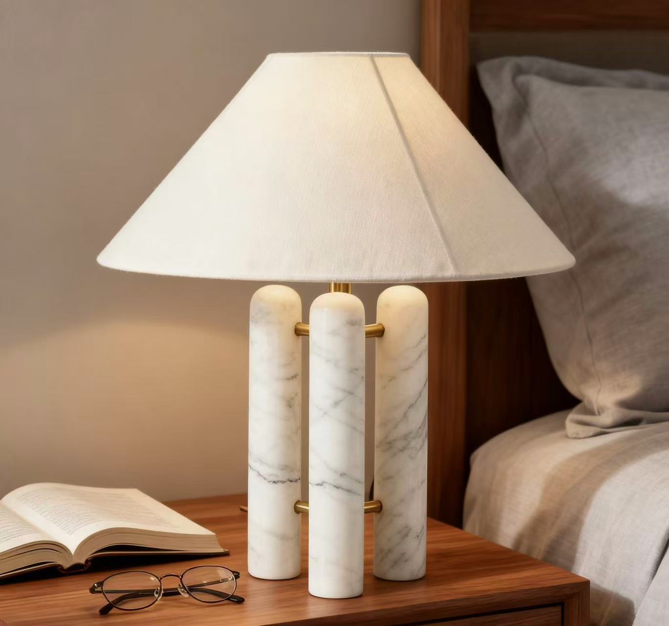 Art Deco marble lamp dimensions - 16.5 inch wide 20.9 inch tall