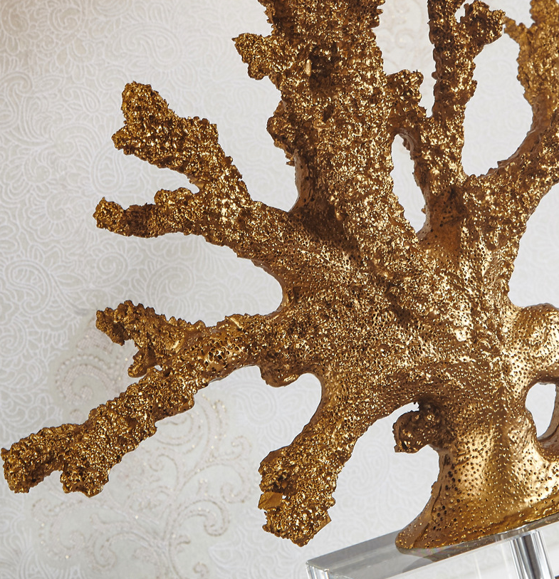 Coastal Gold Coral Crystal Table Lamp