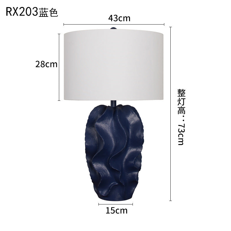 Sculptural Resin Wave Table Lamp