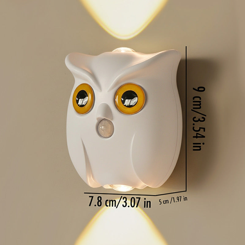 Owl wall light dimensions 7.8 cm wide by 9 cm tall