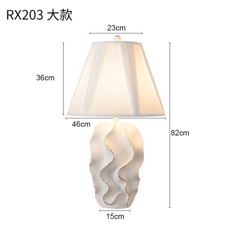 Sculptural Resin Wave Table Lamp dimension and scale reference - Neovall premium table lamp