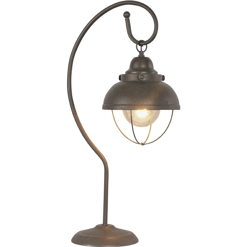 American Industrial Iron Cage Gooseneck Table Lamp packaging and product card - Neovall ready to gift