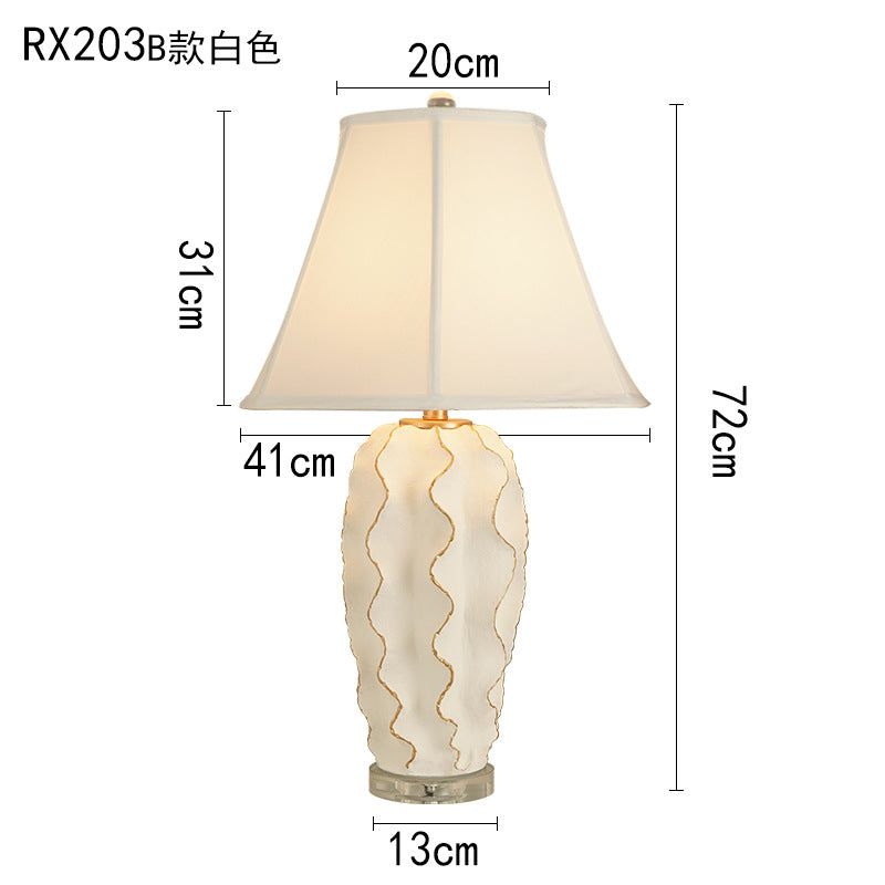 Sculptural Resin Wave Table Lamp top view showcasing shade design - Neovall premium lighting