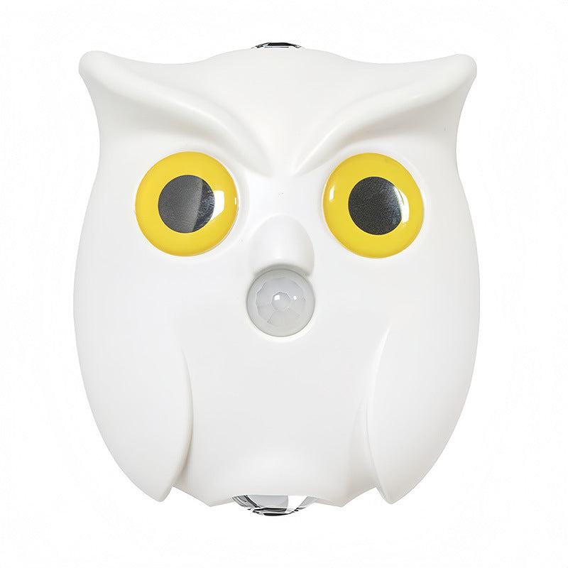 White owl-shaped rechargeable wall night light