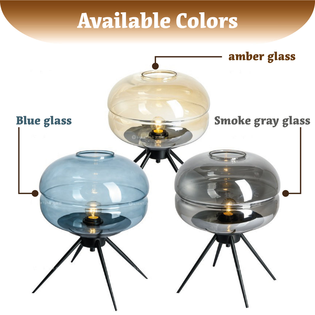Nordic Hand-Blown Glass Table Lamp top view showcasing shade design - Neovall premium lighting