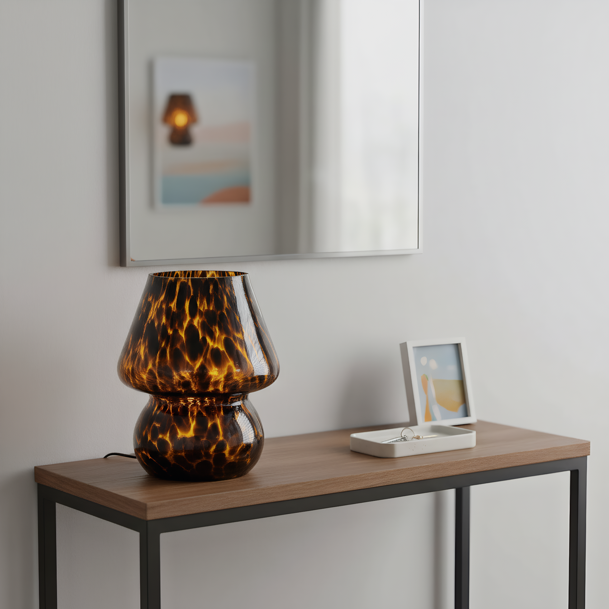 Confetti Glass Mushroom Table Lamp detail close-up showing premium materials and craftsmanship - Neovall