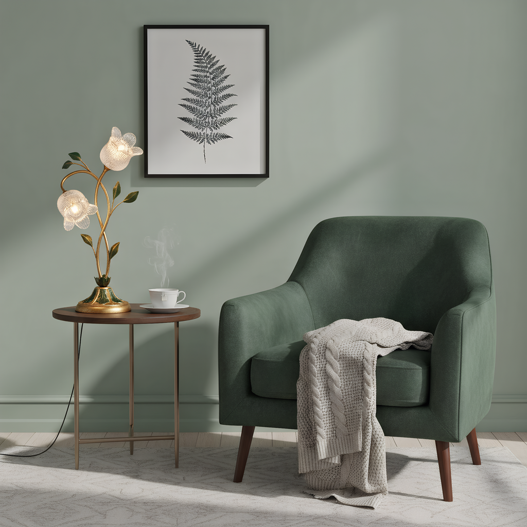 Crystal Glass Flower Table Lamp top view showcasing shade design - Neovall premium lighting