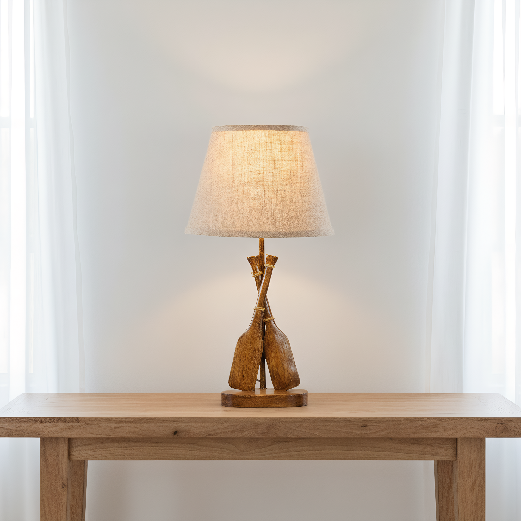 Coastal Wooden Paddle Table Lamp