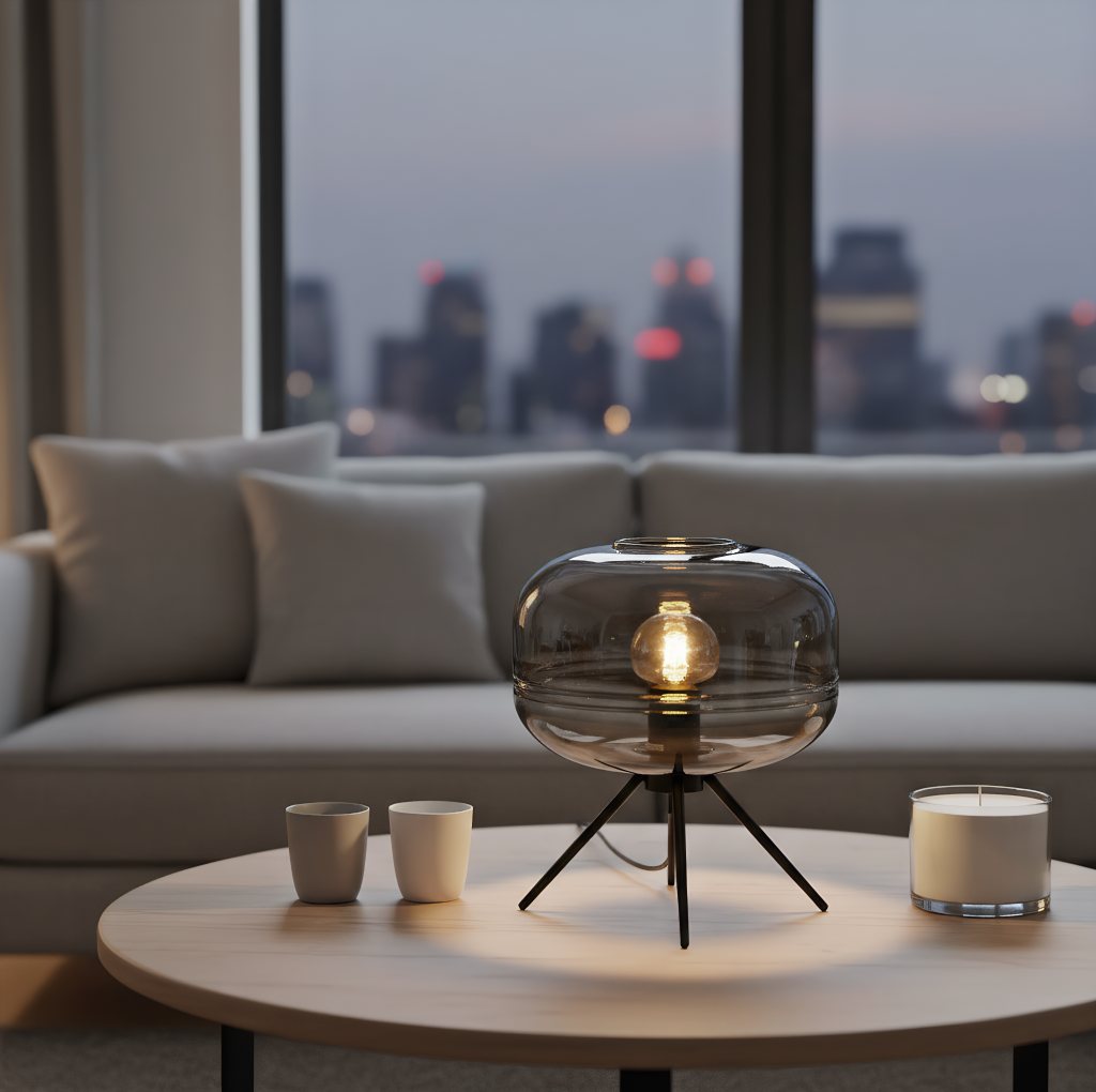 Nordic Hand-Blown Glass Table Lamp