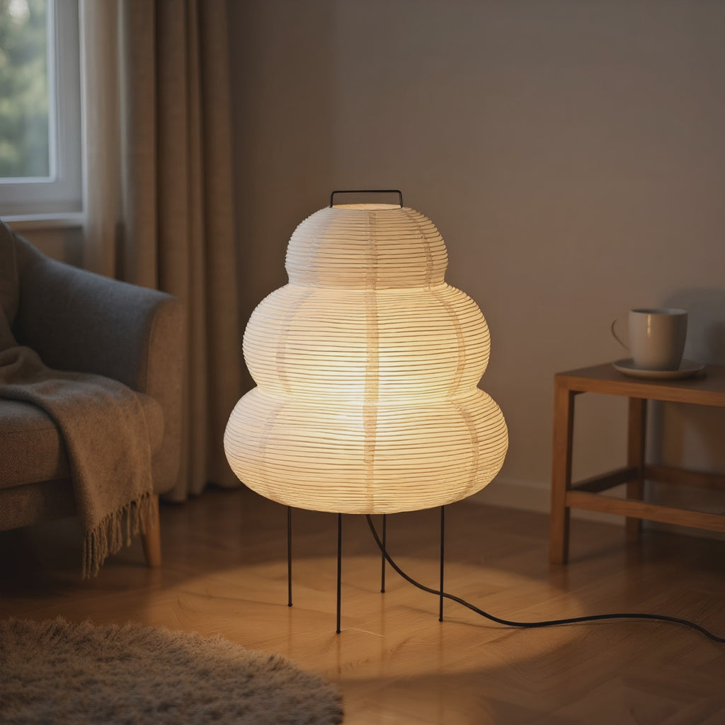 Akari Snowman Rice Paper Table Lamp