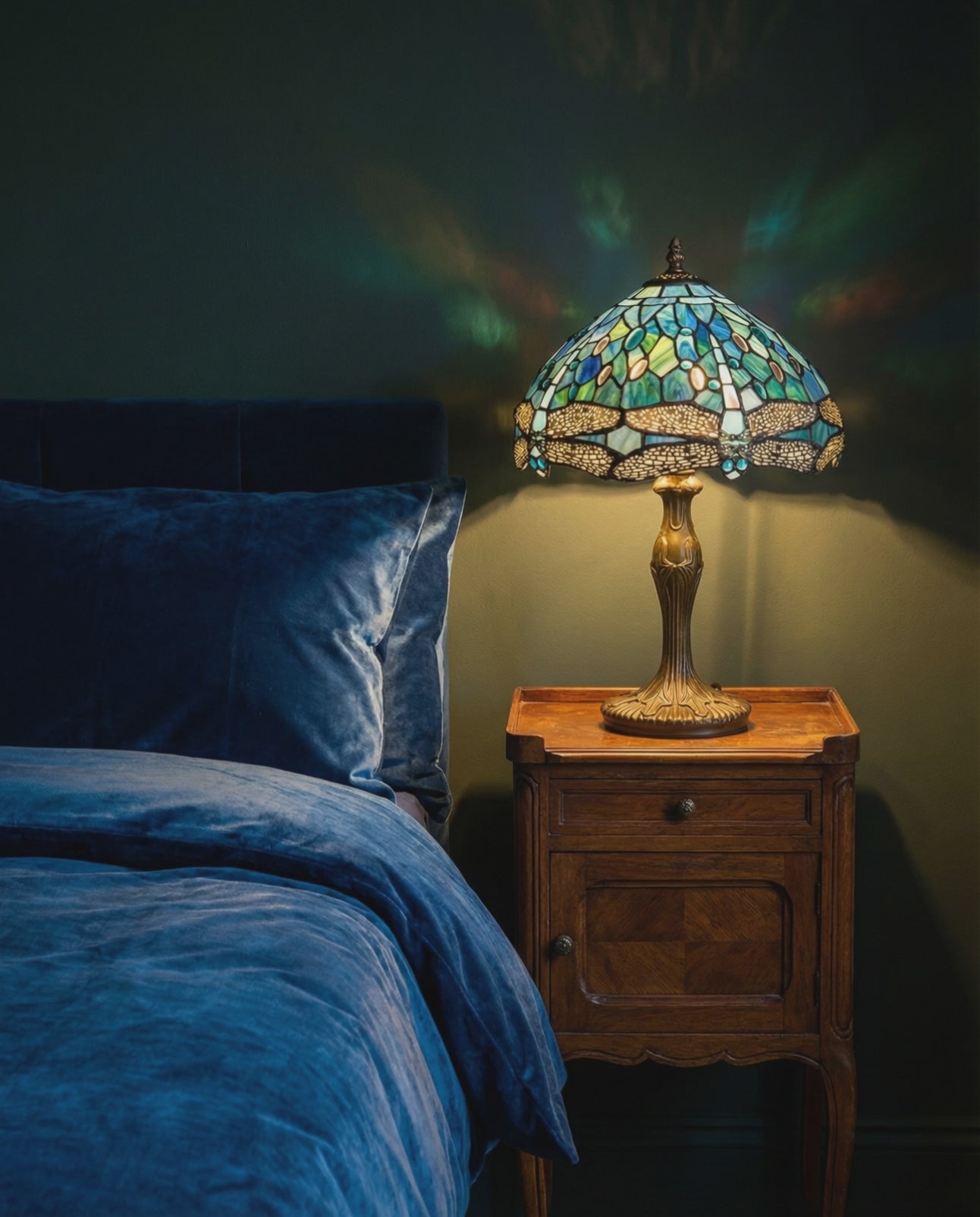 Tiffany Dragonfly Stained Glass Table Lamp