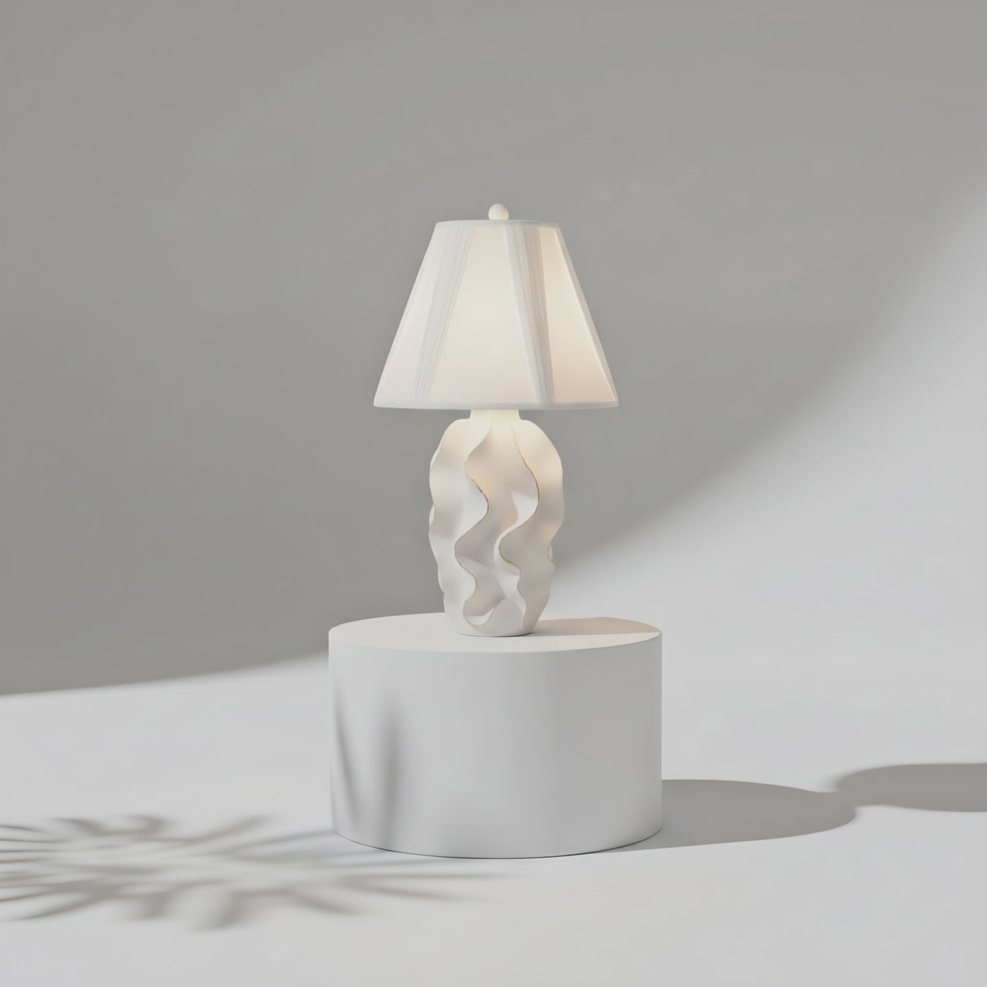 Sculptural Resin Wave Table Lamp