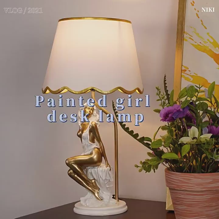 Art Nouveau Figurine Sculptural Table Lamp