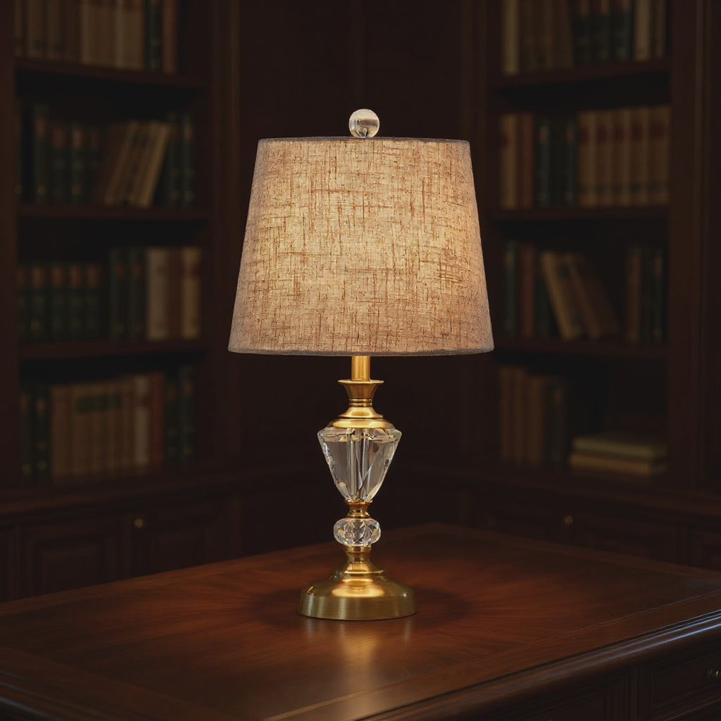 European Crystal Bronze Table Lamp