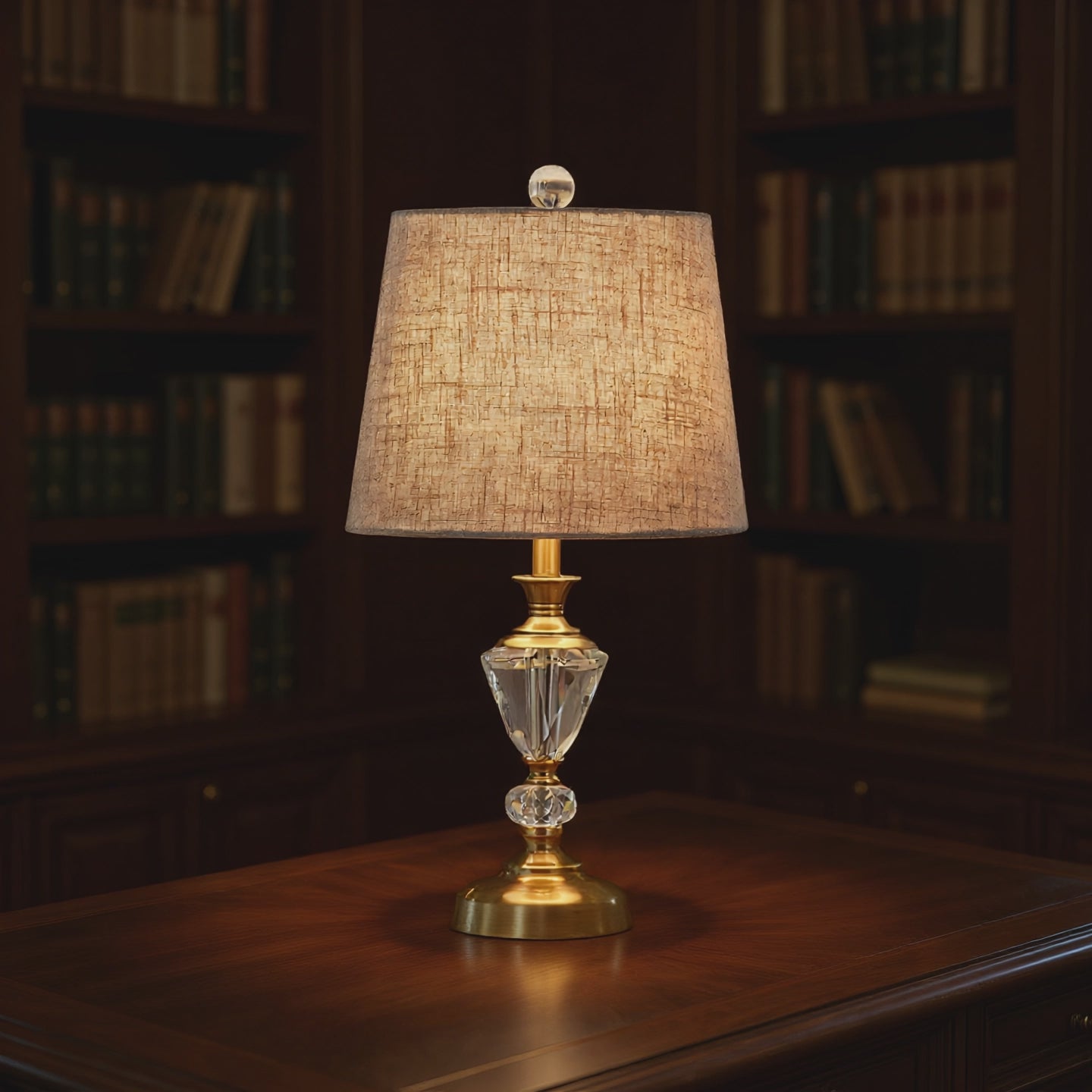 European Crystal Bronze Table Lamp