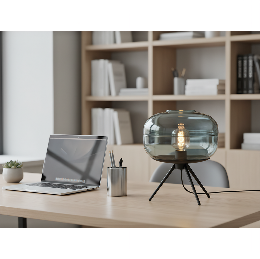 Glass table lamp three light modes - warm natural white