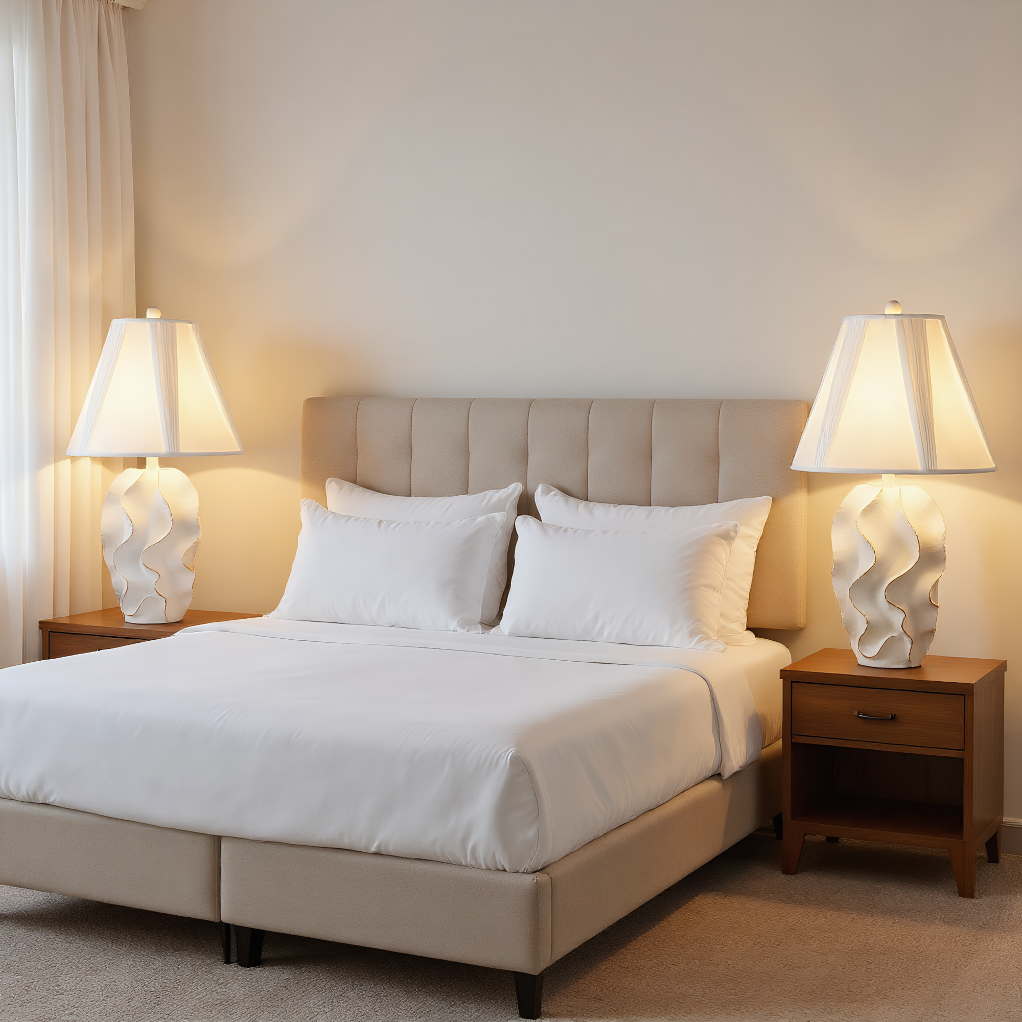 Sculptural Resin Wave Table Lamp