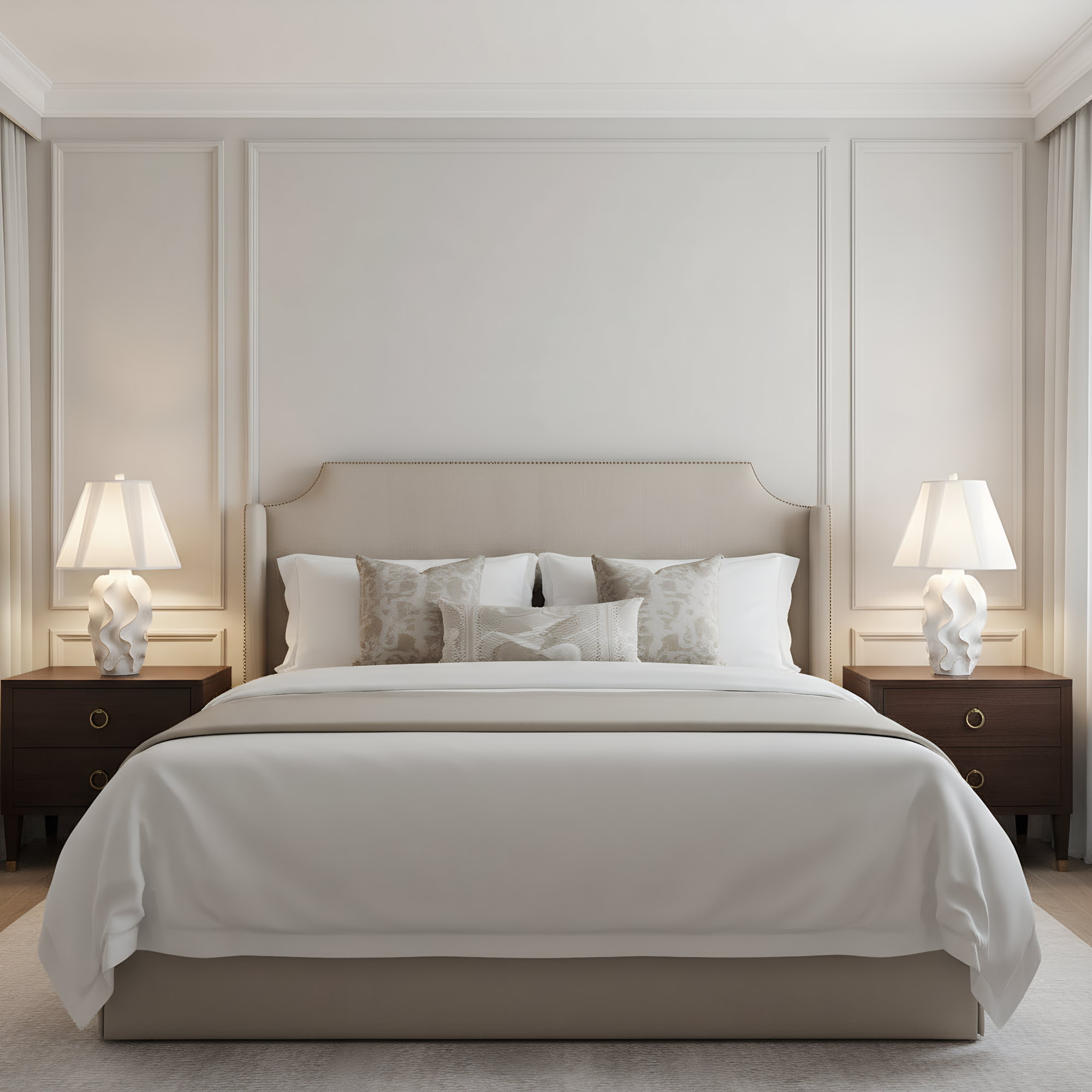 Sculptural Resin Wave Table Lamp in use - warm ambient lighting for living spaces - Neovall