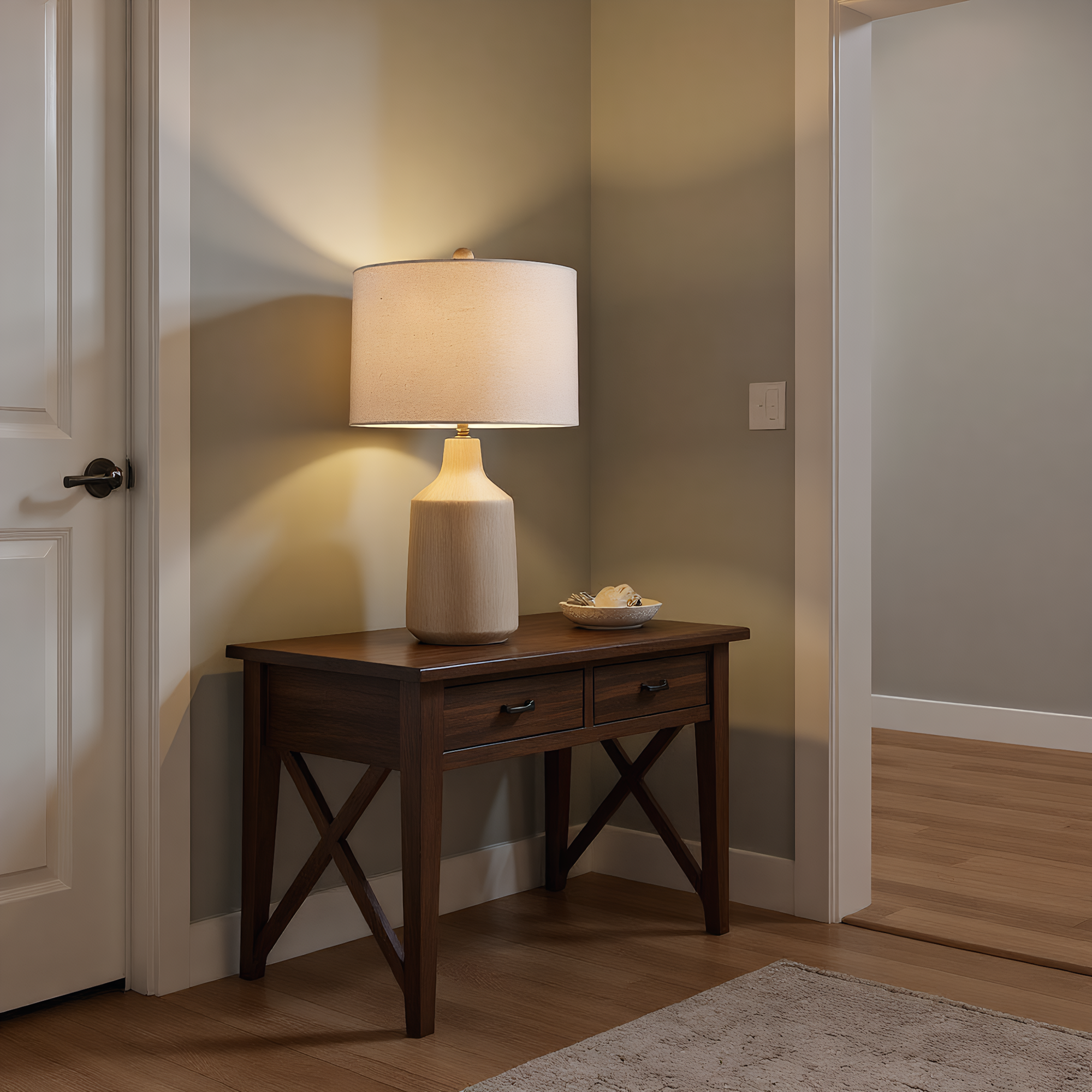 Wabi-Sabi Concrete Linen Table Lamp dimension and scale reference - Neovall premium table lamp