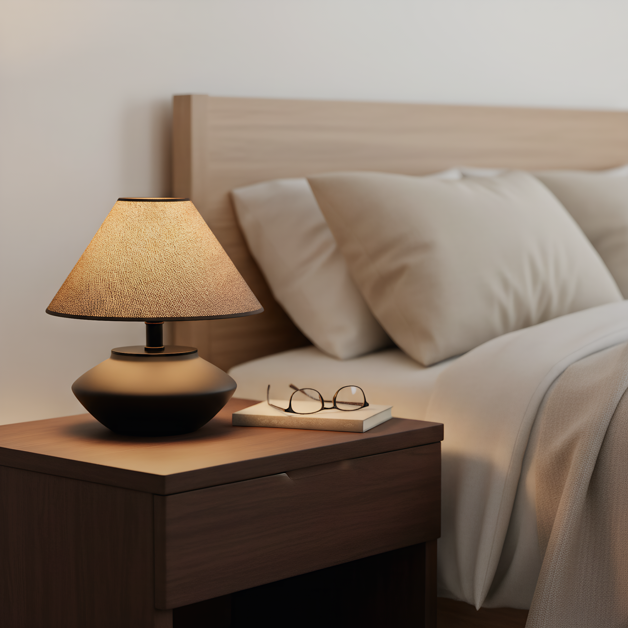 Solid wood base detail - minimalist Japandi design