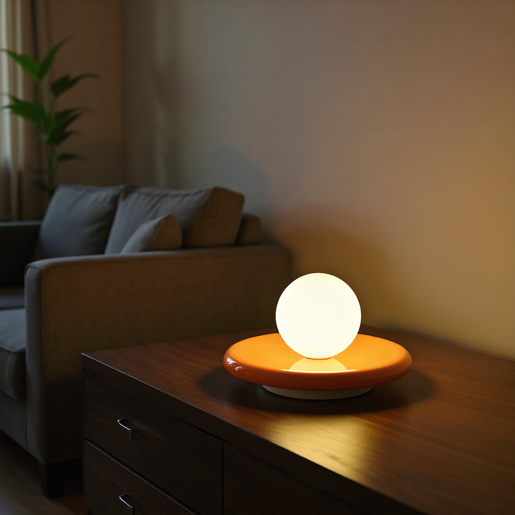 Orb lamp cordless on patio table - portable outdoor lighting